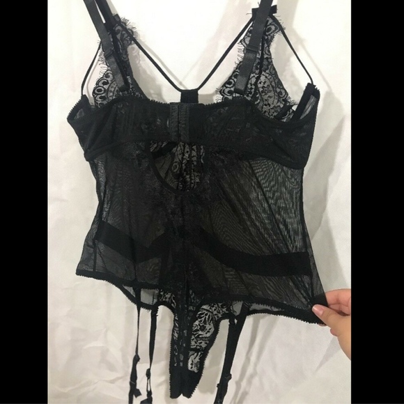 NEW Oh‎ La La Cheri Eyelash Curves Lace Teddy Bodysuit Black [Plus SZ 1X ] - Picture 7 of 8